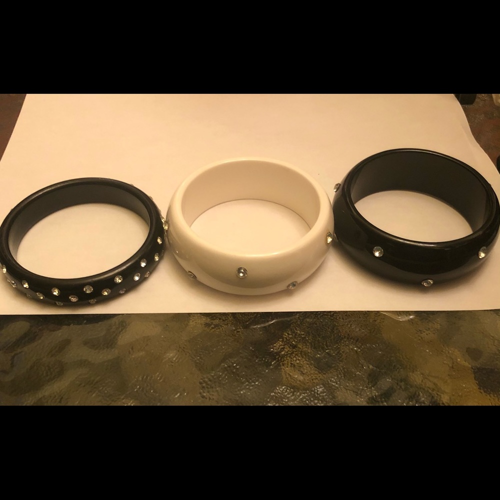 3 Rhinestone Encrusted Bracelets Basic Colors - image 3
